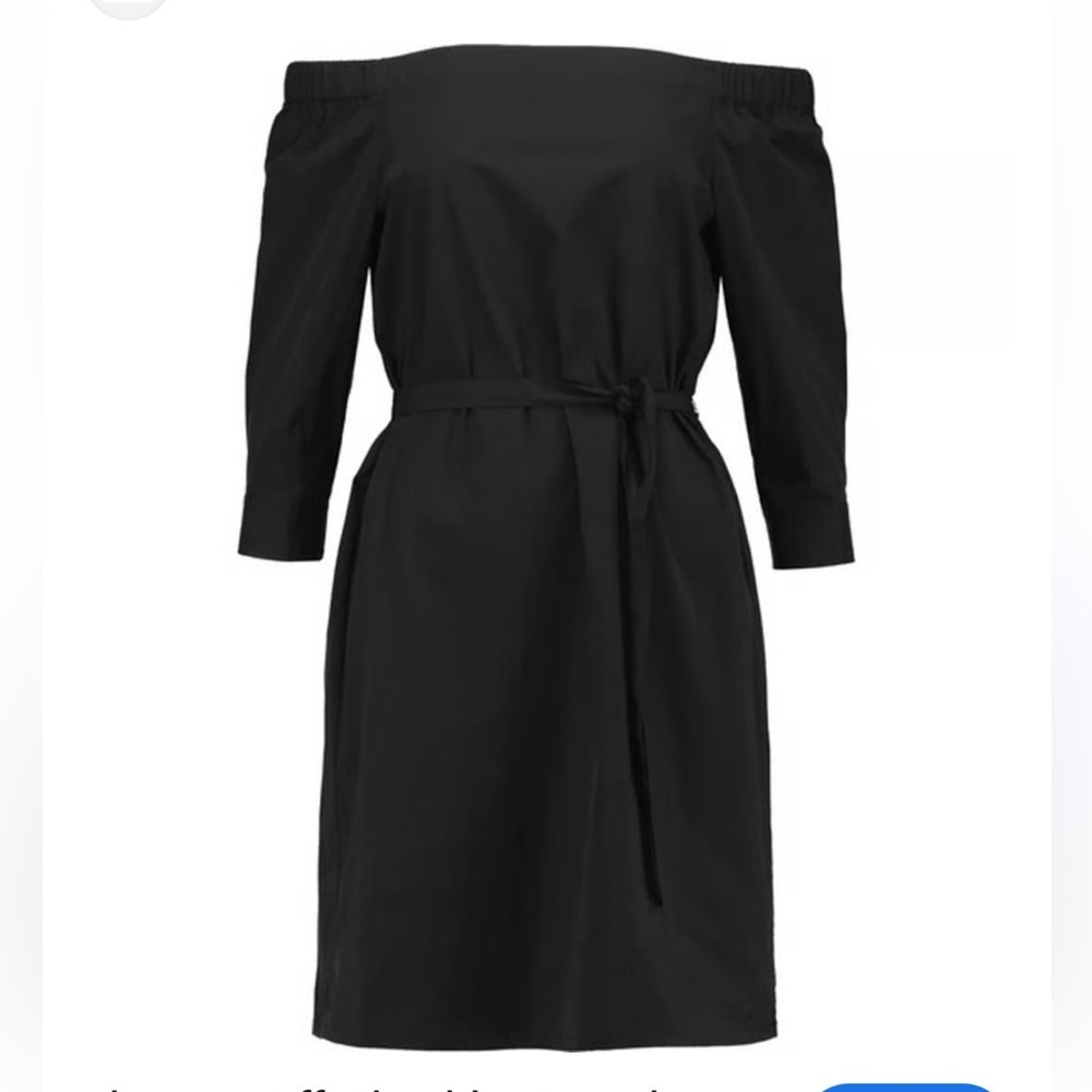 THEORY Off the Shoulder Cotton Poplin Dress